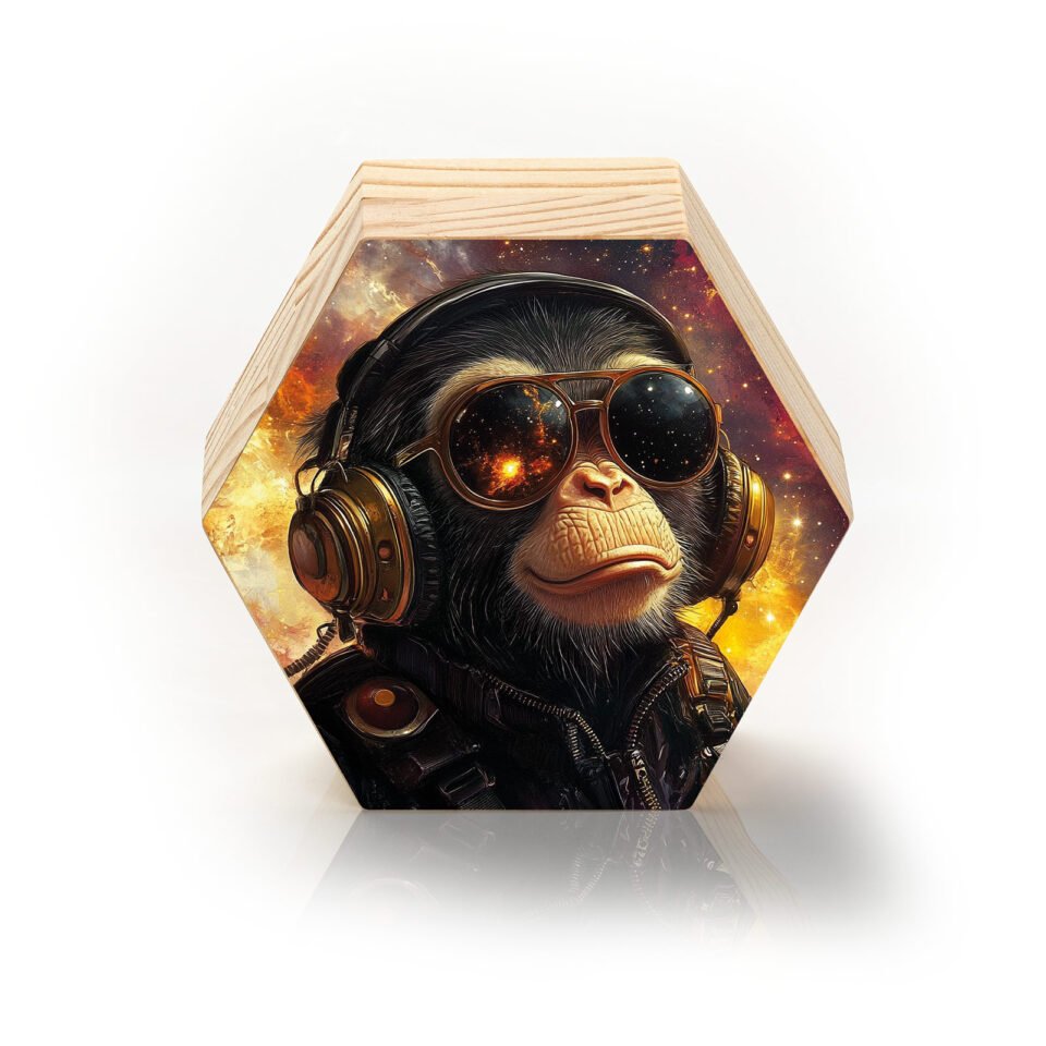 Totem Decorativo 'Macaco Cósmico'