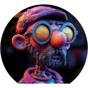 Totem Decorativo 'Pensador de Neon'