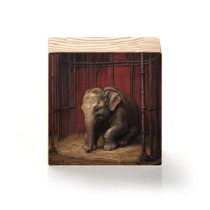 Totem Decorativo 'Olhar que Pede Liberdade'