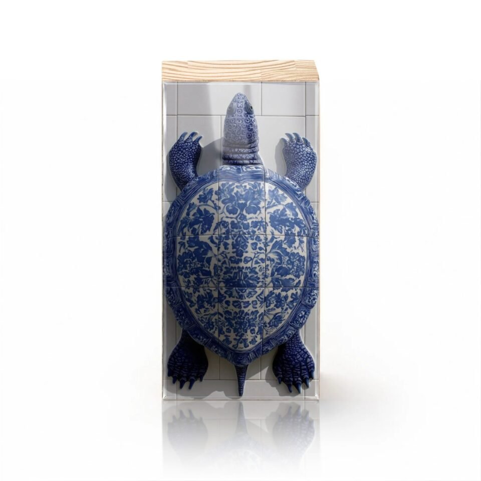 Totem Decorativo 'Casco de Azulejo'