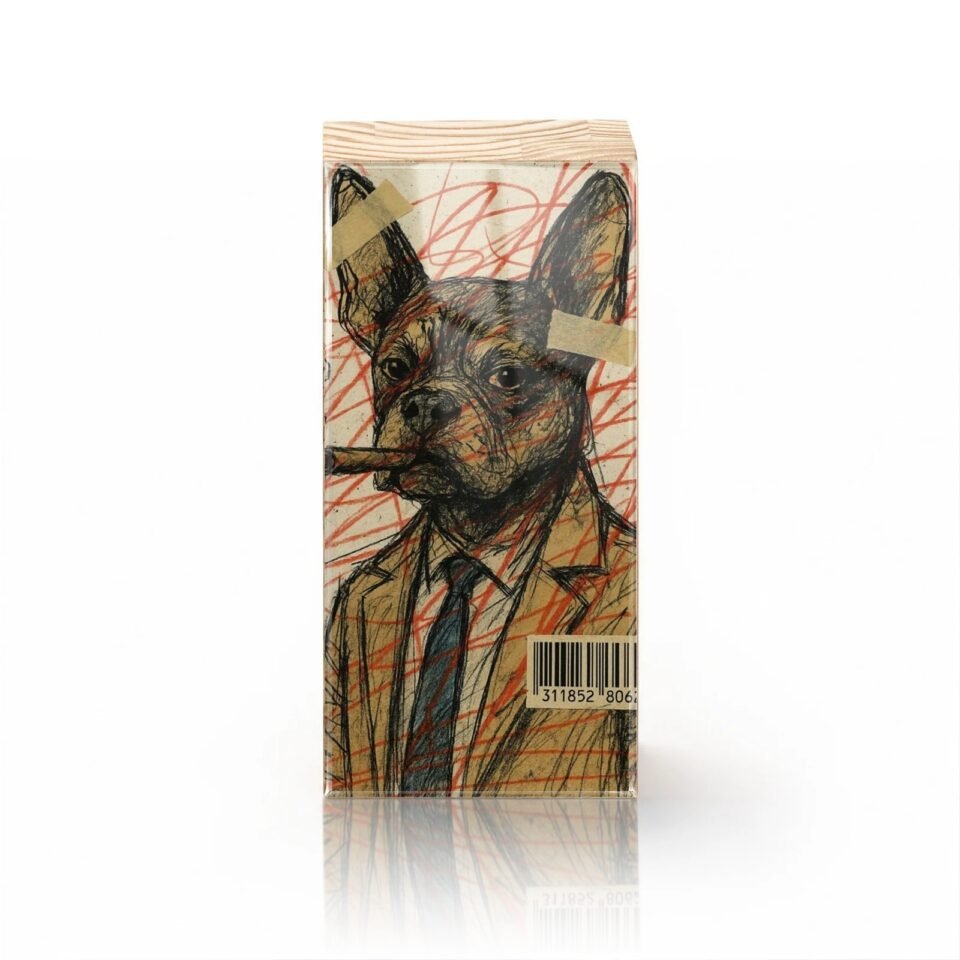 Totem Decorativo 'Cão de Gravata'