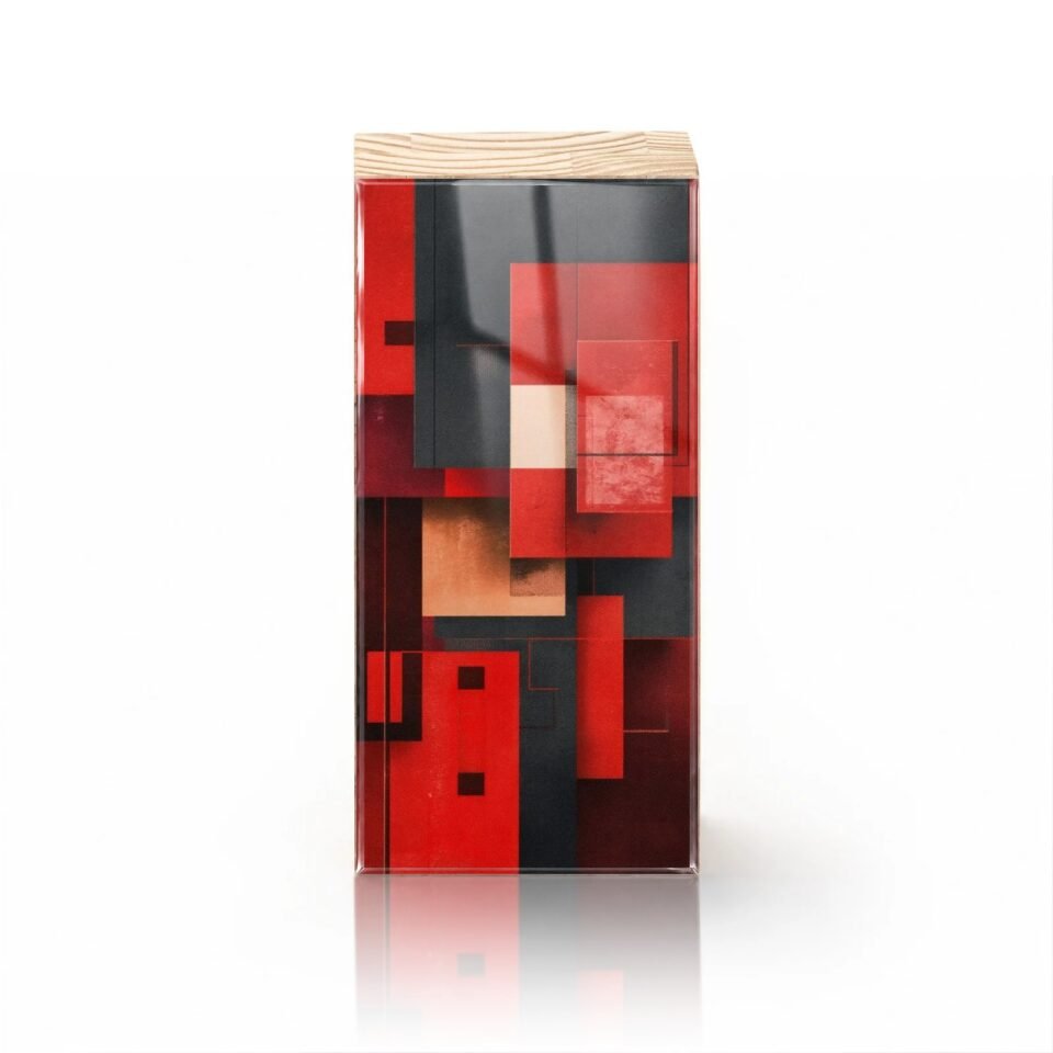 Totem Decorativo 'Arquitetura Vermelha'