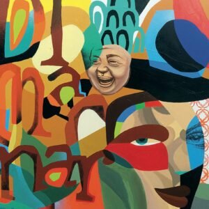 Totem Decorativo 'Riso Fragmentado'