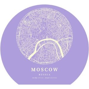 Totem Decorativo 'Mapa de Moscou'