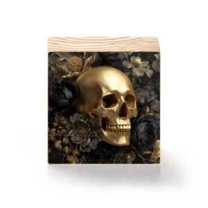 Flor e Caveira Dourada