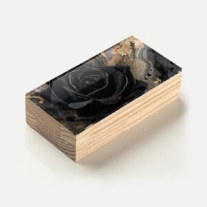 Totem Decorativo 'Rosa Negra & Ouro'