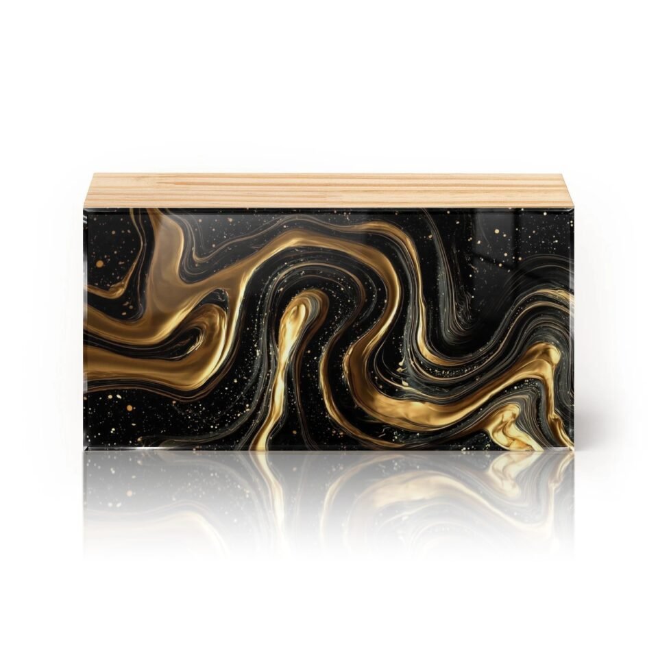 Totem Decorativo 'Fluxo Dourado'