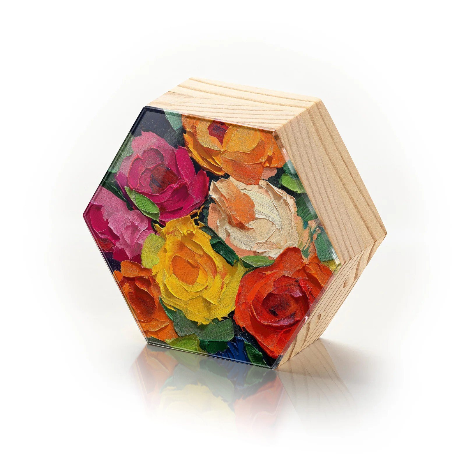 Totem Decorativo 'Flores em Óleo'