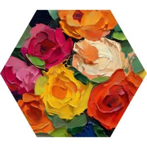 Totem Decorativo 'Flores em Óleo'