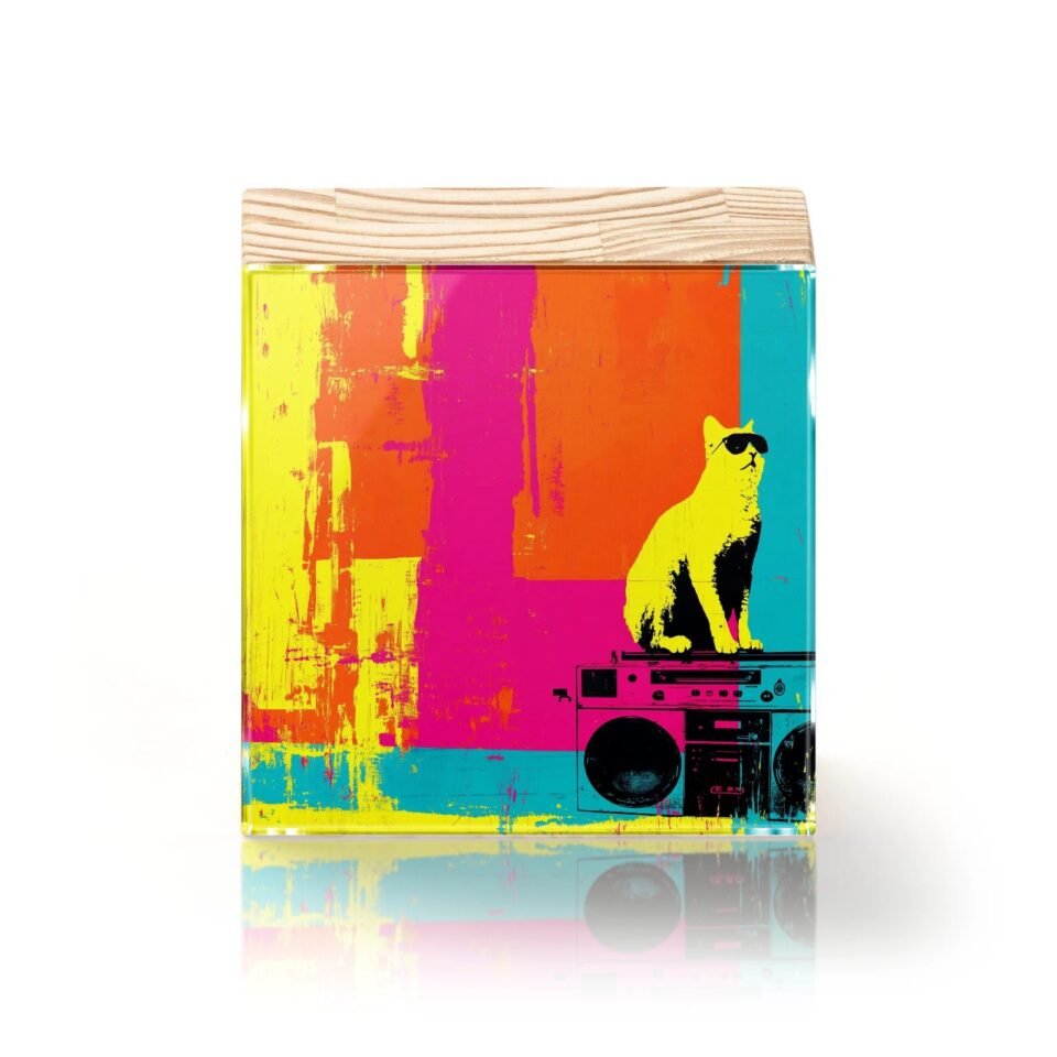 Totem Decorativo 'Gato do Som'