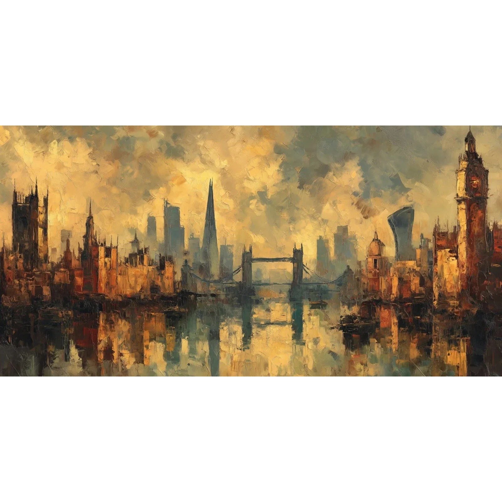 Totem Decorativo 'Londres em Névoa'