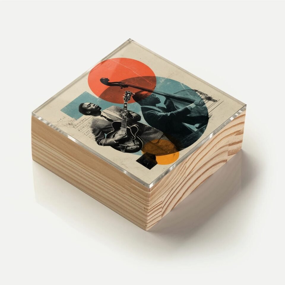 Totem Decorativo 'Jazz em Colagem'