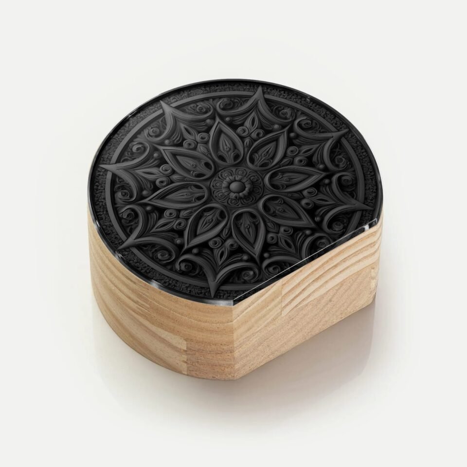 Totem Decorativo 'Flor Obsidiana'