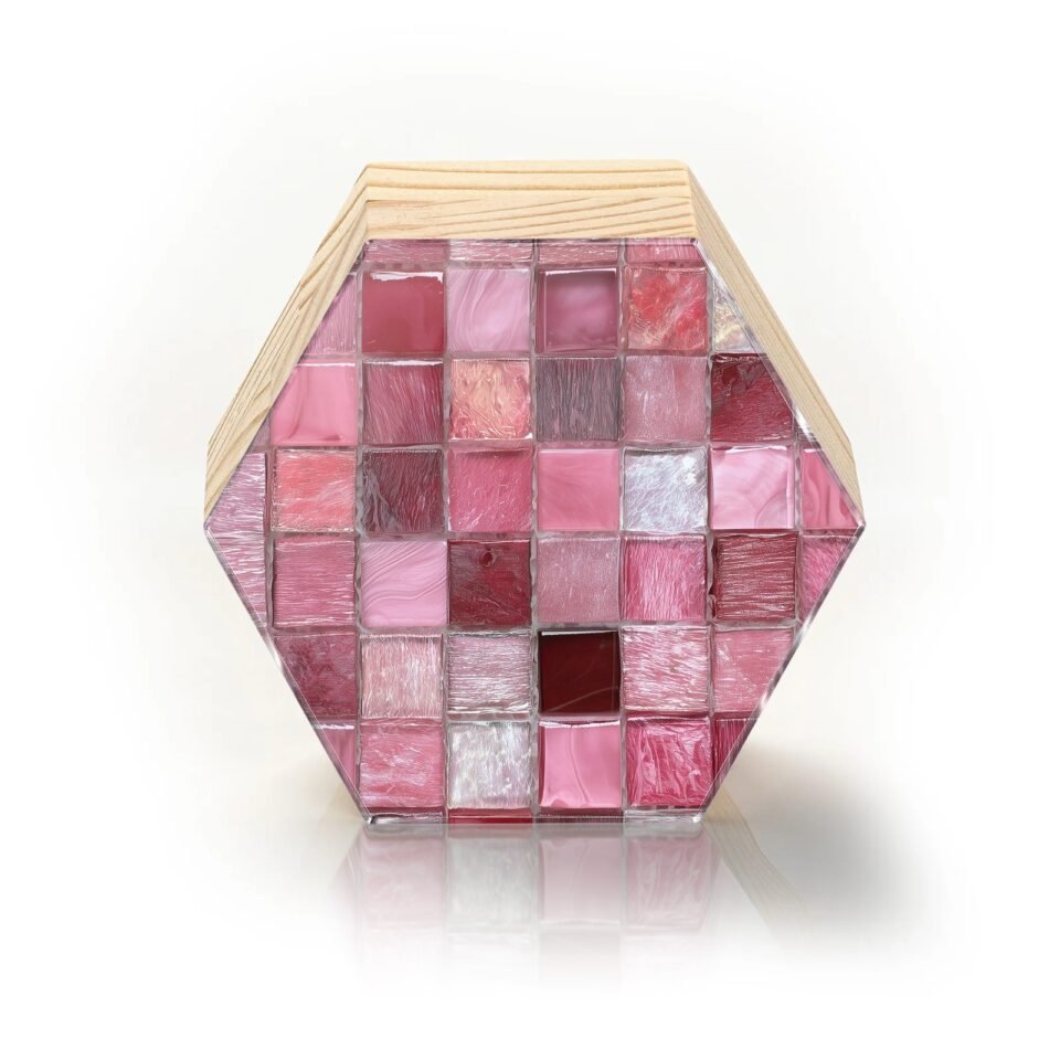 Totem Decorativo 'Rosa em Vidro'