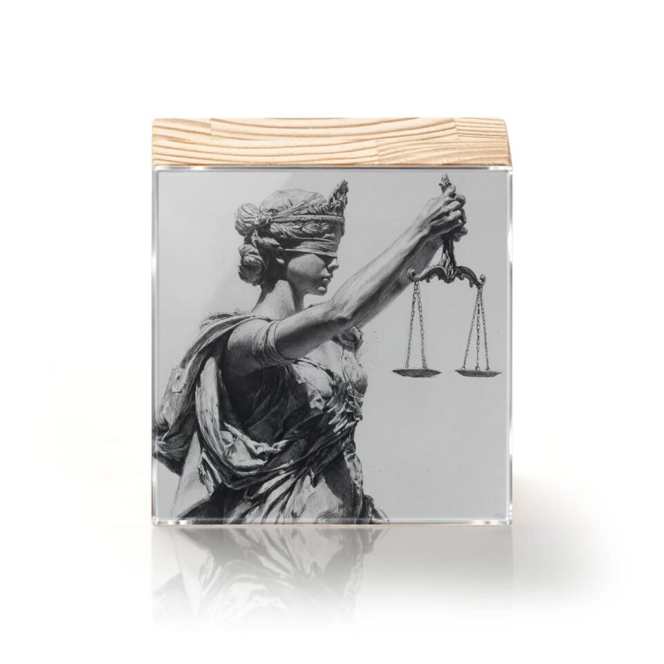 Totem Decorativo 'Justiça em Equilíbrio'