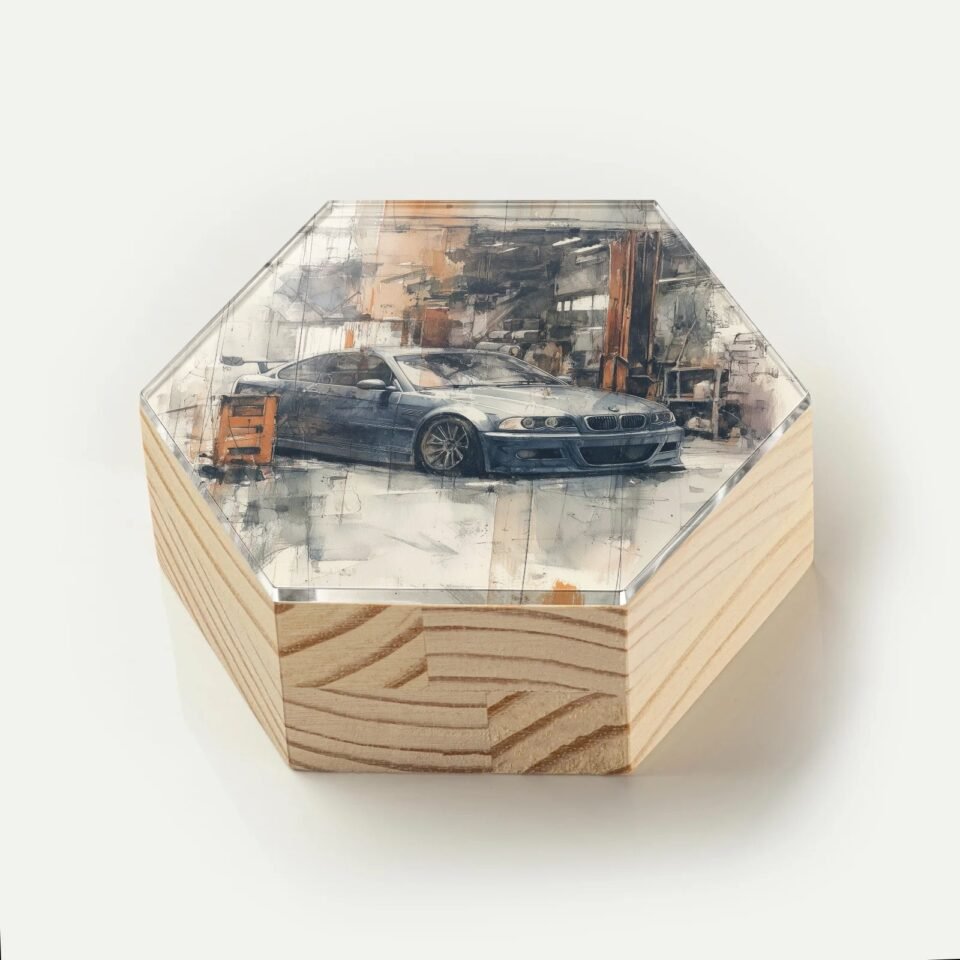 Totem Decorativo 'Garagem em Aquarela'